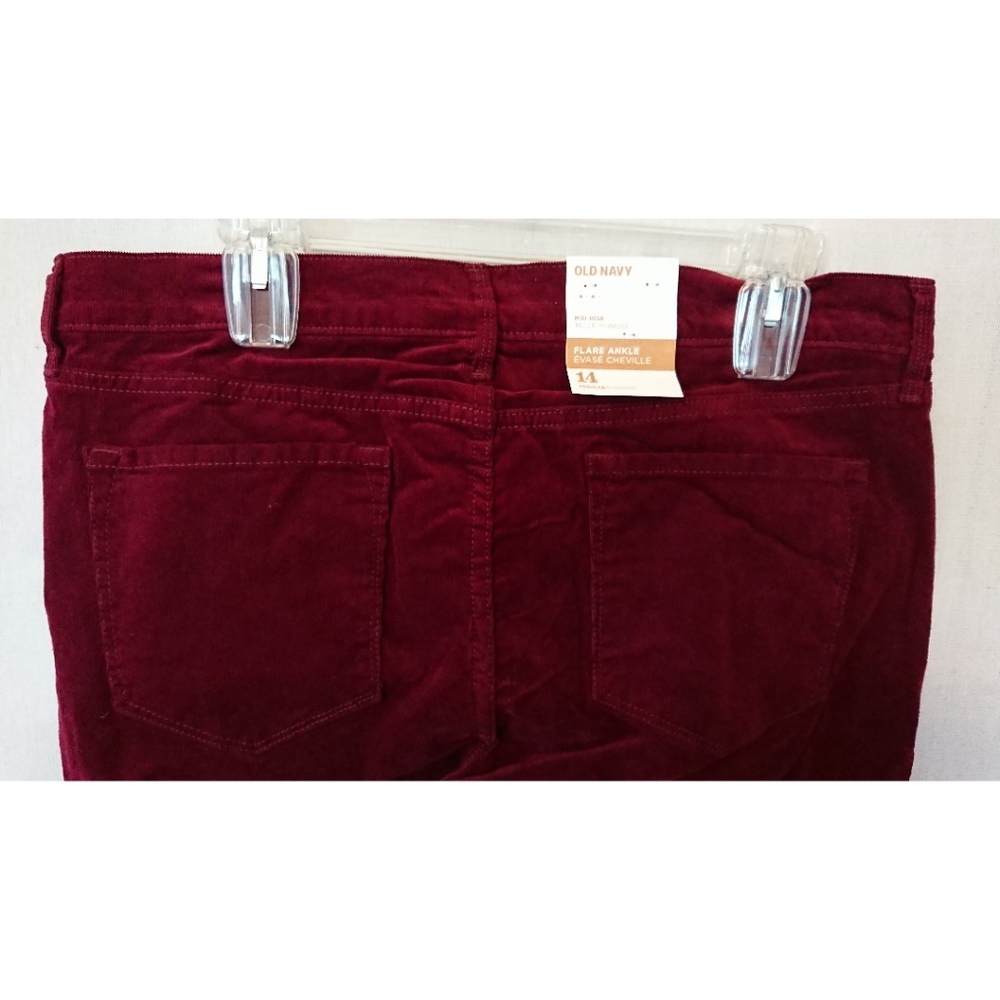 Corduroy Old Navy Mid Rise Flare Ankle Pants - Picture 7 of 8